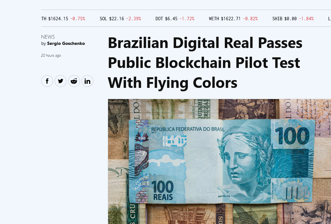 Brazilian Digital Real Passes Public Blockchain Pilot Test With Flying Colors